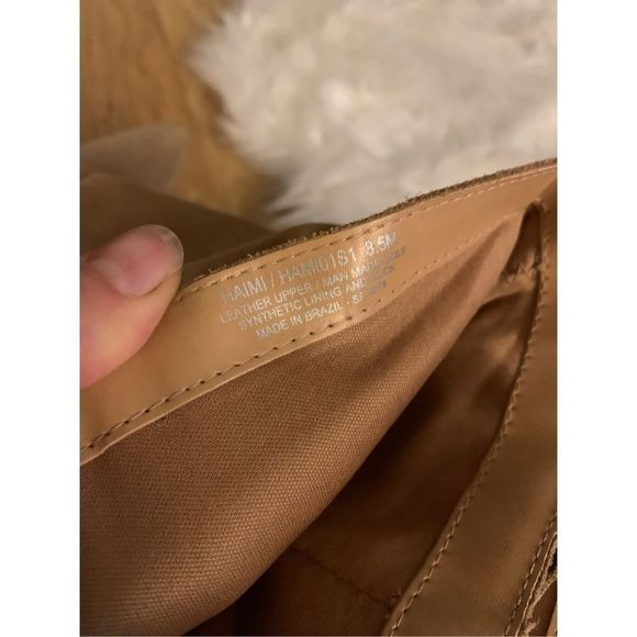 Steve Madden Tan Suede Leather Chunky Heel Full Length Tall Boots Size 8.5 - Picture 4 of 6